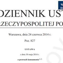 Ustawa o prawach konsumenta już w Dzienniku Ustaw